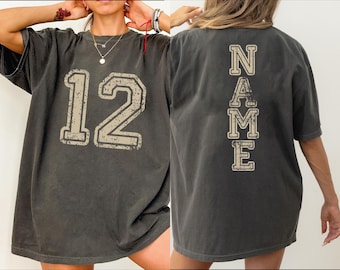 Custom Number Comfort Colors Shirt, Personalized Sports Gift IMC1090