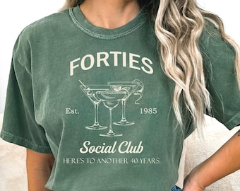 Forties Social Club Comfort Colors Shirt, 40th Birthday Shirt, Personalized Birthday Shirt, 1985 Birthday Shirt, Birthday Party TeeIMC898