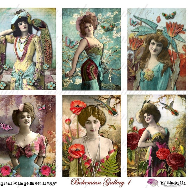 NEW BoHeMiAn GaLLeRy - ATC - Digital Collage Sheet (no 260)