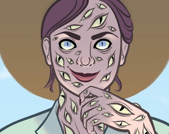 Keeping An Eye Out- MONSTER GIRL 8 x 10 in PRINT on Matte Archival Paper