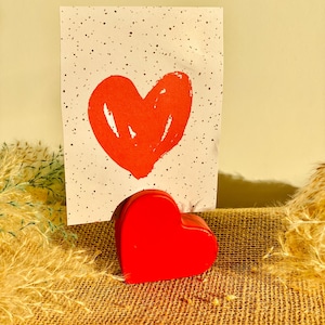 Porte-photo coeur avec carte personnalisée, porte-carte original fait main, porte-affiche souvenir de mariage, cadeau original pour amoureux