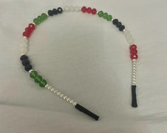 Handmade Palestine Flag Beaded Headband Hair Band | Hijab Accessory