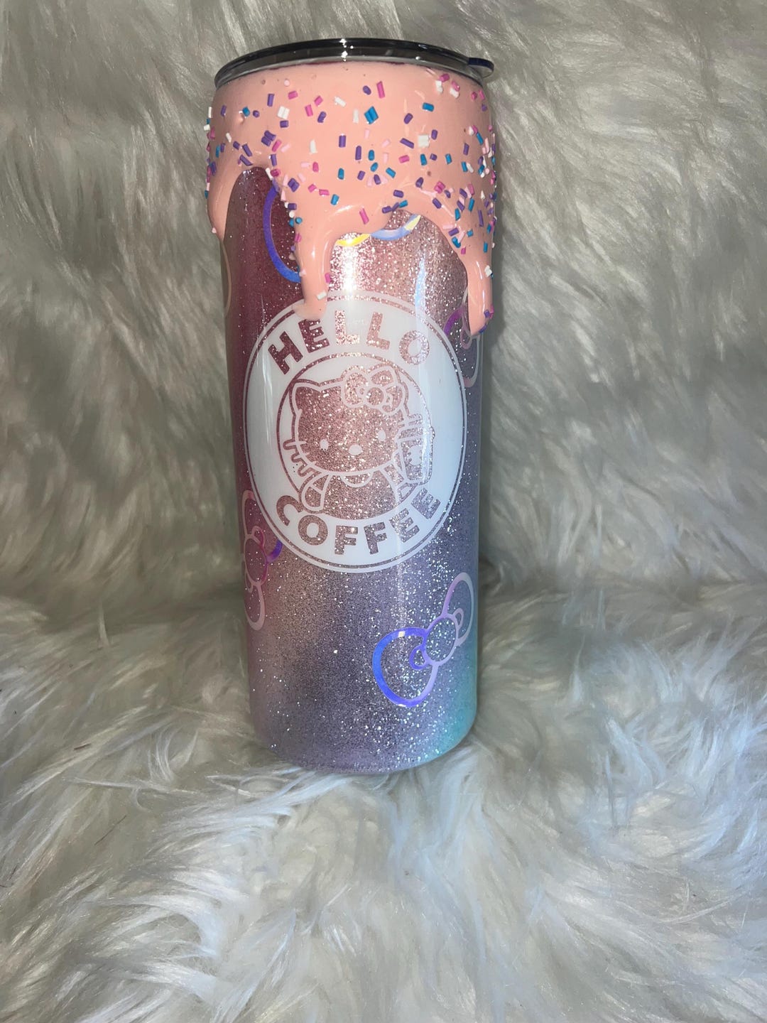 Hello Kitty Pastel With Pink Drip With Sprinkles 30oz. Tumbler - Etsy