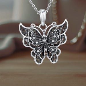 Schmetterling Halskette 925 Sterling Silber Schmetterling Schmuck für Frauen Naturliebhaber
