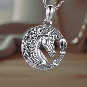 Sterling Silver Horse Pendant Necklace Horse Jewelry for Her Women Men