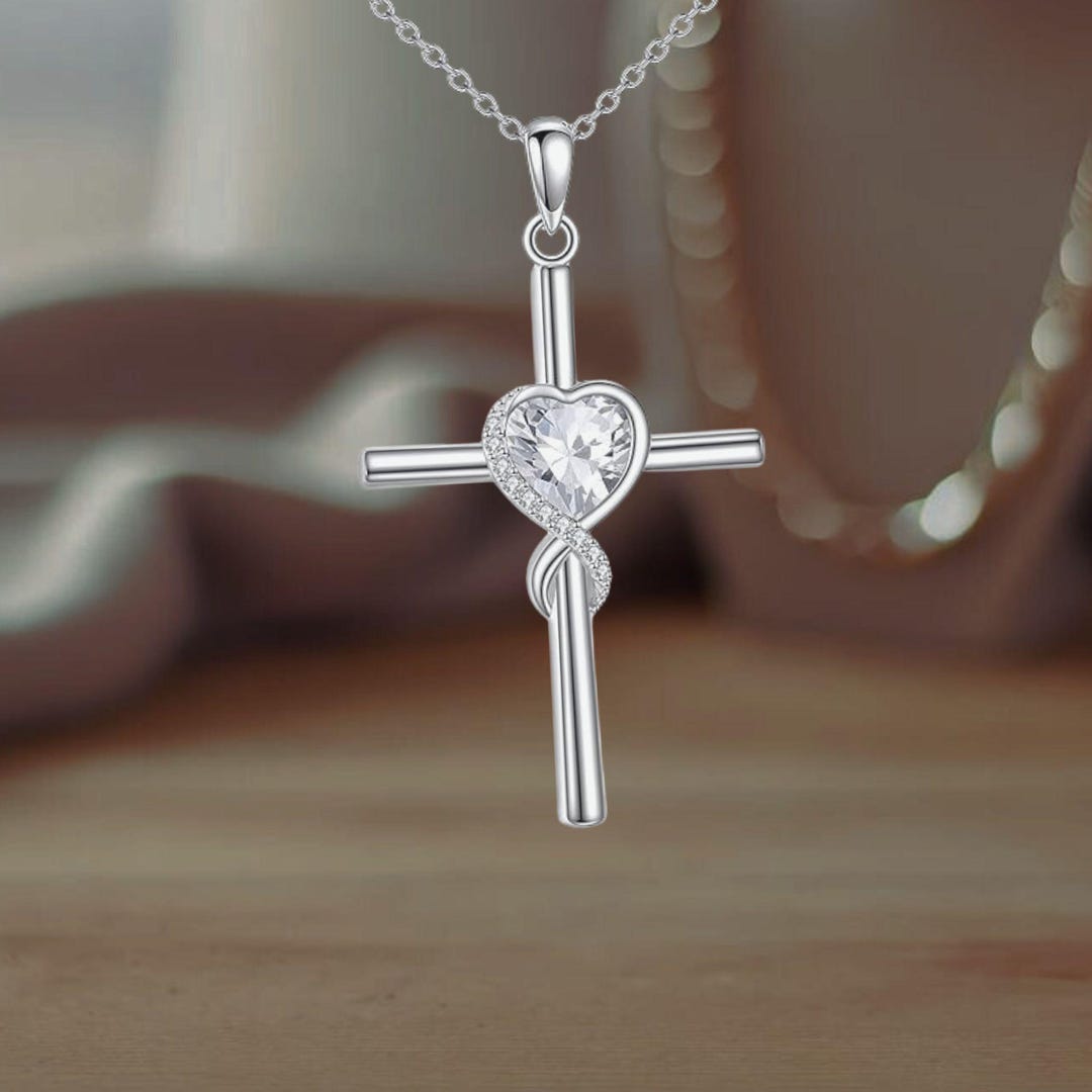 925 Sterling Silver Christian Cross Necklace Infinity Cross Pendant ...