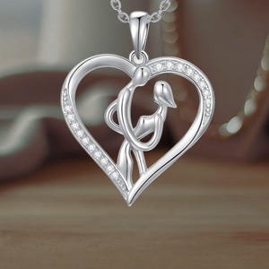 Couples Necklace Love Heart 925 Sterling Silver Necklace Love Jewelry for Women