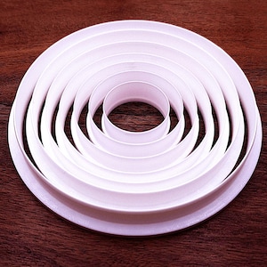 Circle Cookie Cutter Set: 7 Sizes, Eco-Friendly Food-Safe Plastic, Handmade in USA