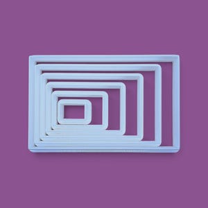 Rectangle 6-Piece Cookie Cutter Set: Eco-friendly Food-Safe Plastic, Handmade in USA