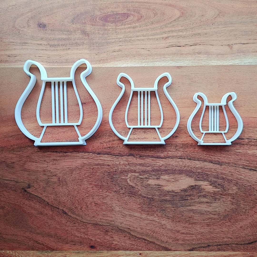 Musical Lyre Cookie Cutter Set – 3 Sizes – Classical Instrument Cookie ...