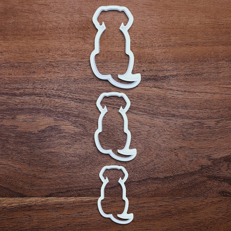 Set of 3 eco-friendly dog cookie cutters in small, medium, and large sizes—perfect for baking homemade treats, crafts, and pet party goodies.