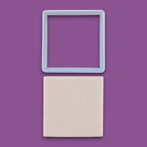 Square Cookie Cutter: Customizable Size & Color, Food-Safe Plastic, Handmade in USA, 30 Colors