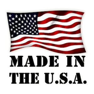 Made in USA logo highlighting the craftsmanship and quality of the Hex Fidget Keychain, handcrafted by a small, family-owned business.