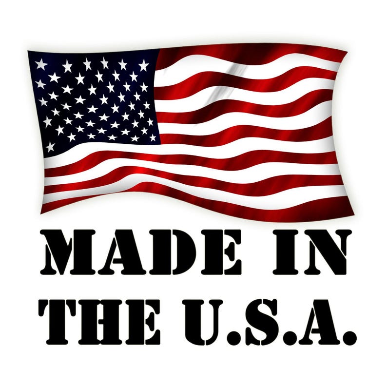 Made in USA logo highlighting the craftsmanship and quality of the Hex Fidget Keychain, handcrafted by a small, family-owned business.