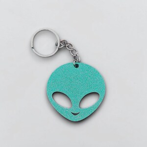 Alien Keychains (4 Pack): Eco-Friendly Sci-Fi Themed Party Favors, Handmade in USA, 30 Colors