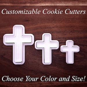 Cross Cookie Cutter Stamp Set: Religious Baking Molds for Easter, Baptism