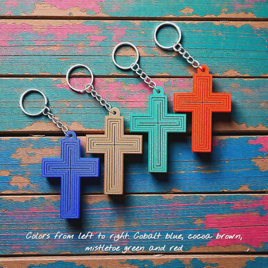 Articulated Cross Fidget Keychains: Faith-based Sensory Toy, Handmade ...