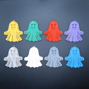 Halloween Ghost Keychain Set (4): Eco-Friendly Trick or Treat Party Favors, Handmade in USA