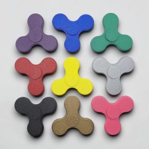 Fidget Spinner: Eco-Friendly Pronged Stress Relief Toy, Handmade in USA, 30 Colors