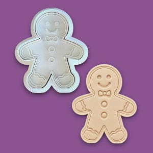 Customizable Gingerbread Man Cookie Cutter with Stamp: Holiday Baking
