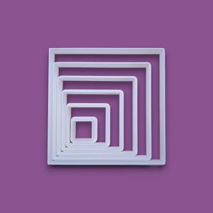Square Cookie Cutter Set: Customizable Size & Color, Food-Safe Plastic, Handmade in USA, 30 Colors