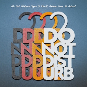 Do Not Disturb Signs (4 Pack): Privacy Door Hangers for Work, Home, Office & Hotel