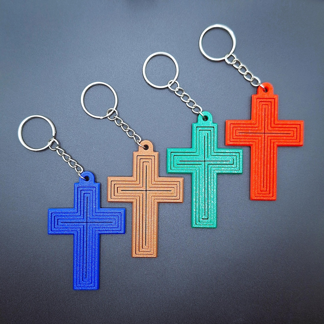 Articulated Cross Fidget Keychain Set (4): Faith-based Sensory Toy ...