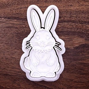 Rabbit Cookie Cutter Set: Easter Bunny Baking Mold with Optional Stamp