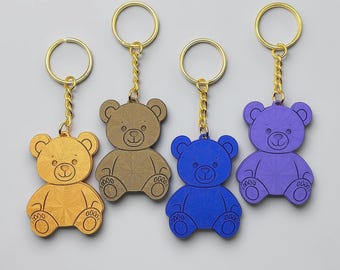 Teddy Bear Keychain: Eco-Friendly Stuffed Animal Charm, Handmade in USA, 30 Colors, Bulk Discounts