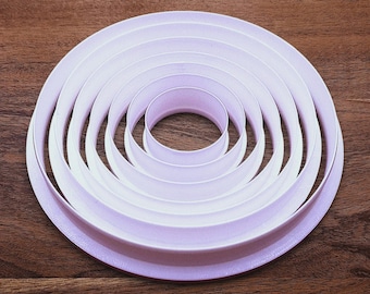 Circle Cookie Cutter Set: 7 Sizes, Eco-Friendly Food-Safe Plastic, Handmade in USA