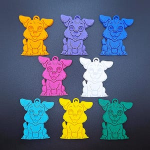 Cartoon Puppy Keychain Set (4): Eco-Friendly Dog Charms, Handmade in USA