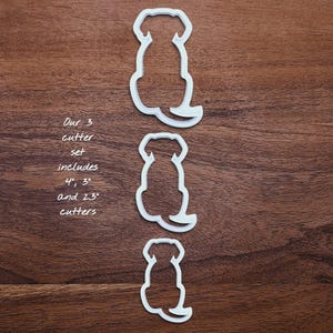 Set of 3 eco-friendly dog cookie cutters in small, medium, and large sizes—perfect for baking homemade treats, crafts, and pet party goodies.