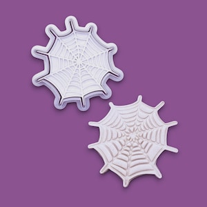 Spiderweb Cookie Cutter Stamp Set: Halloween Baking Mold, Spooky Treats, Handmade in USA