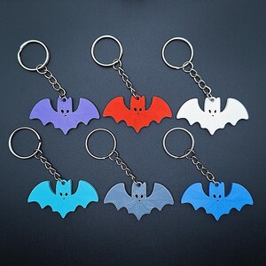 Halloween Bat Keychain Set (4): Eco-Friendly Trick or Treat Charms, Handmade in USA