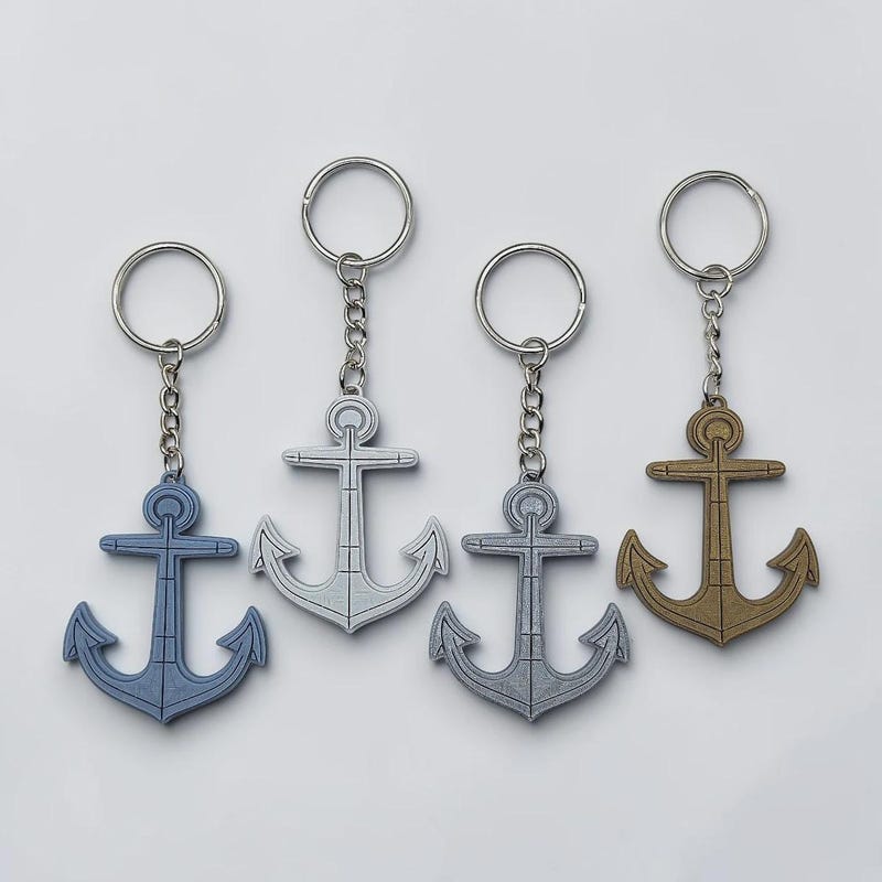 Anchor Metal Keychain - Etsy
