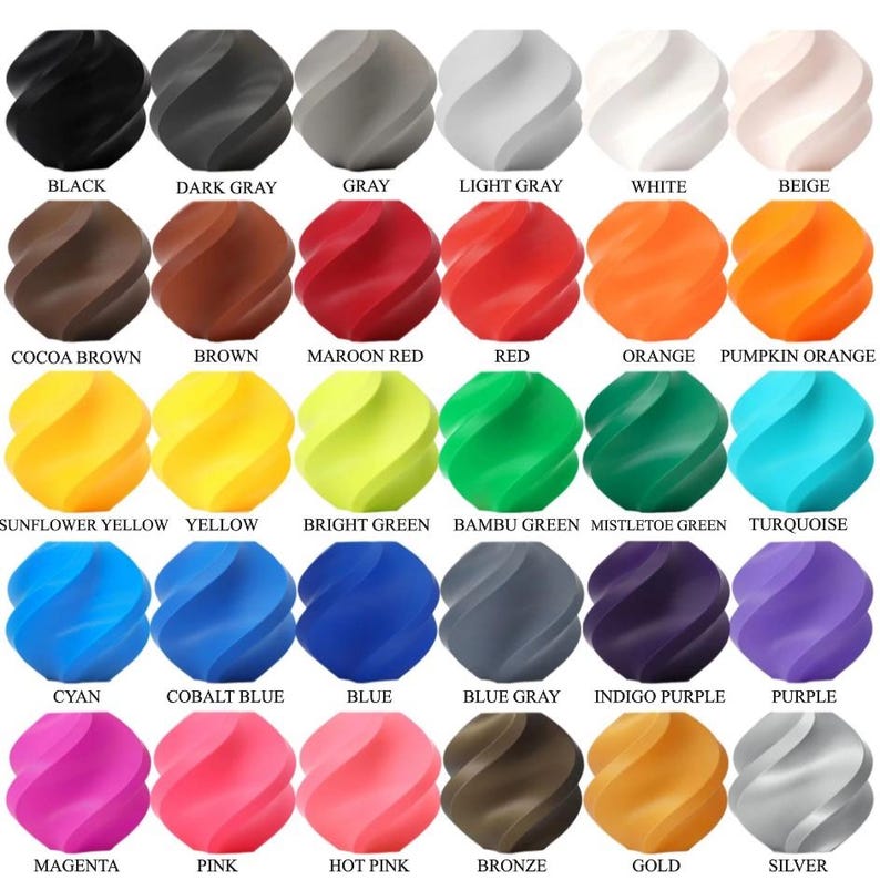 Color guide showing the 30 unique colors available for the Dog Cookie Cutter Set.
