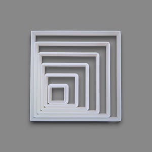 Square Cookie Cutter Set: Customizable Size & Color, Food-Safe Plastic, Handmade in USA, 30 Colors