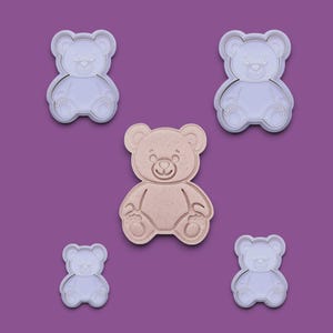 Teddy Bear Cookie Cutter Set: Plush Animal Baking Mold, Baby Shower Favors