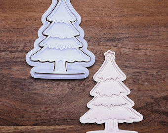 Christmas Tree Cookie Cutter: Festive Holiday Baking Mold, Optional Stamp, Handmade in USA