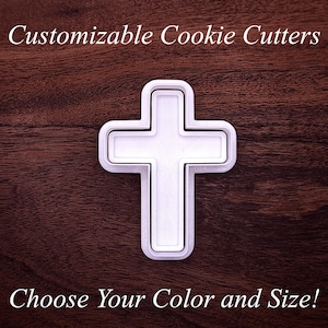Cross Cookie Cutter: Religious Easter Baking Mold with Optional Stamp