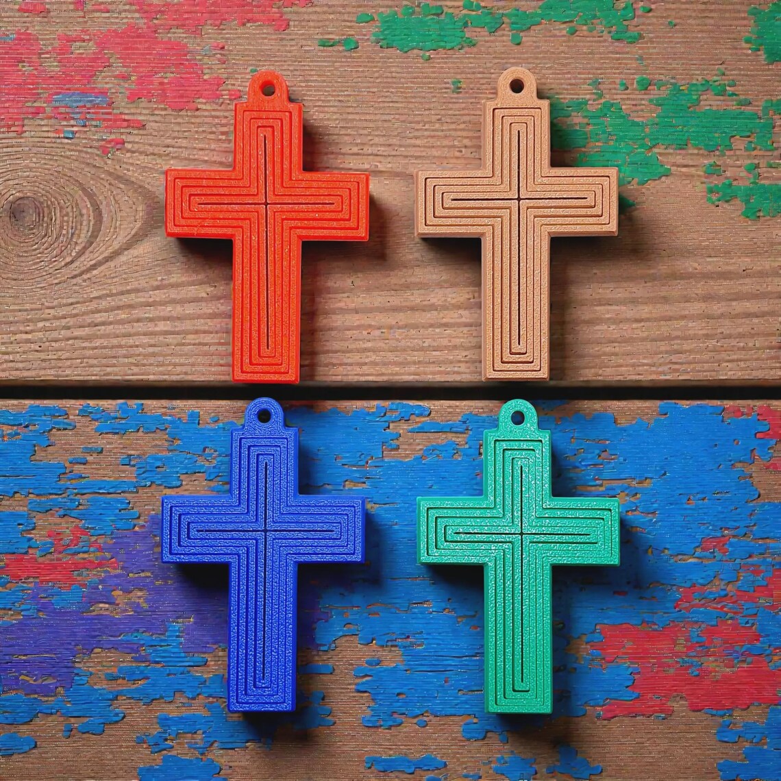 Articulated Cross Fidget Keychains: Faith-based Sensory Toy, Handmade ...