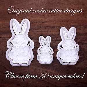 Easter Bunny Cookie Cutter Stamp Set: USA Handmade, Eco-Friendly Baking