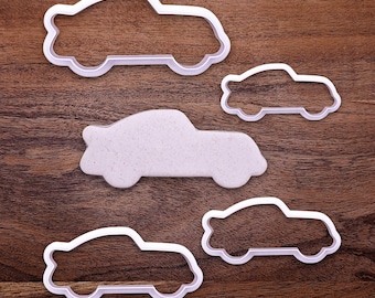 Racecar Cookie Cutter Set: Racing Theme Baking Mold, USA Handmade, 30 Colors