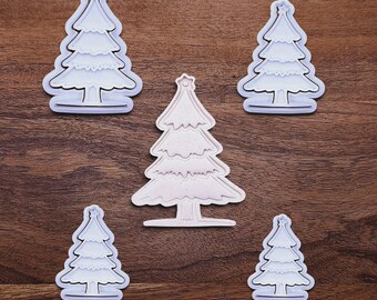 Christmas Tree Cookie Cutter Set: Holiday Baking Mold, Optional Stamp, Handmade in USA