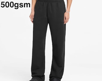 500gsm Black Straight Leg Jogger - Ultra Heavyweight Oversized Blank