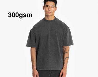 Camiseta de 300 g/m² con lavado ácido - Estilo vintage extragrande
