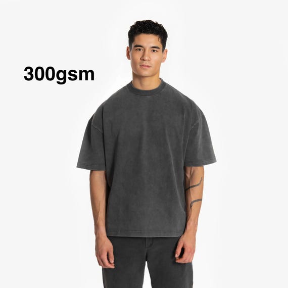 300gsm Heavyweight Acid Wash T-Shirt - Oversized Vintage Style