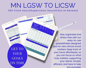 Minnesota BOSW LICSW Application Hours Tracker