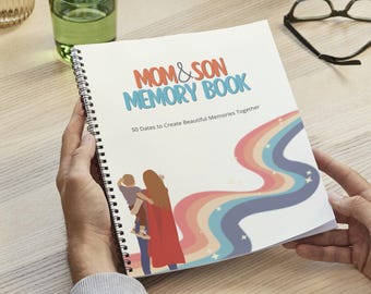 Libro de recuerdos para madre e hijo (PDF imprimible) / 50 ideas divertidas para citas y diario de recuerdos / Imprime en casa o con Canva.