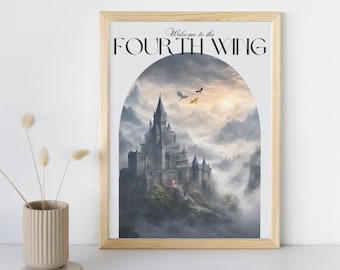 Poster Willkommen im Vierten Flügel | Rebecca Yarros | Digitaldruck| sofort download